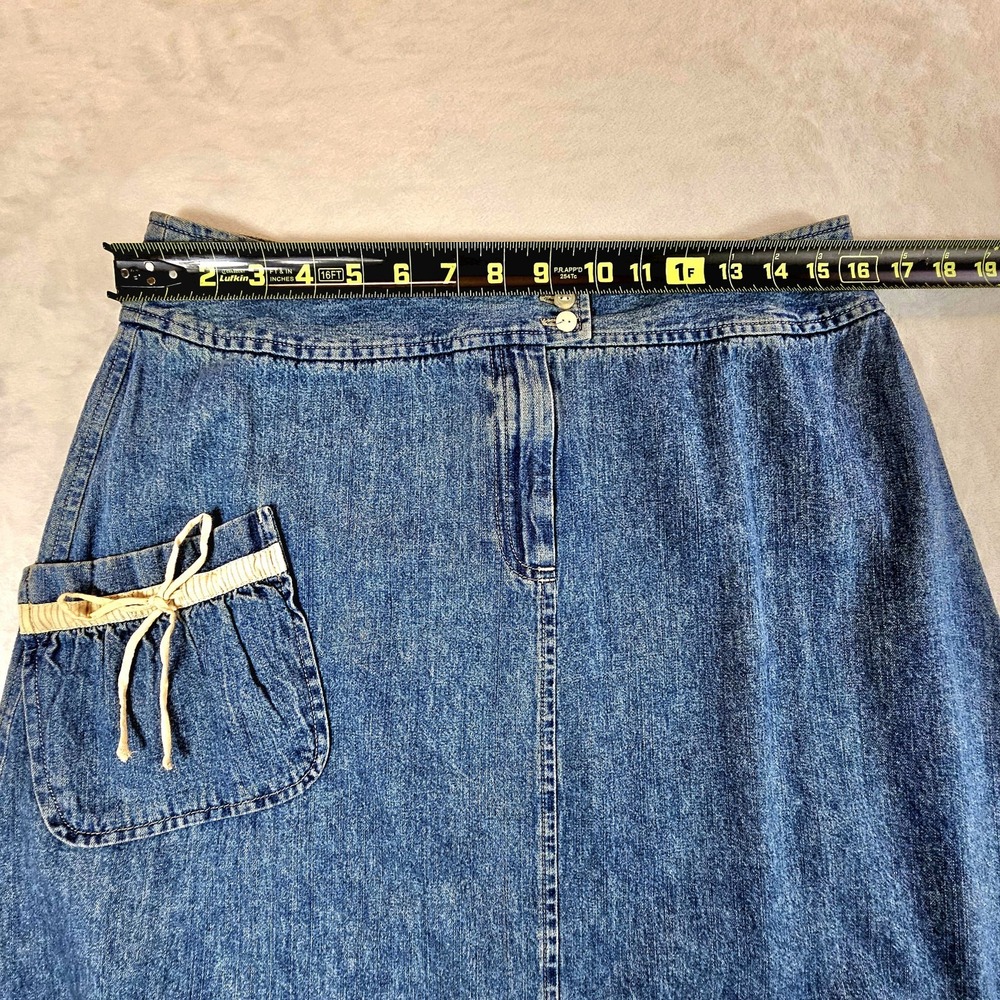 NWT Jill Brimfield Jean Skirt Size 10 Festival Boho Cottage Core Prairie Ruffle‎ - Picture 8 of 10